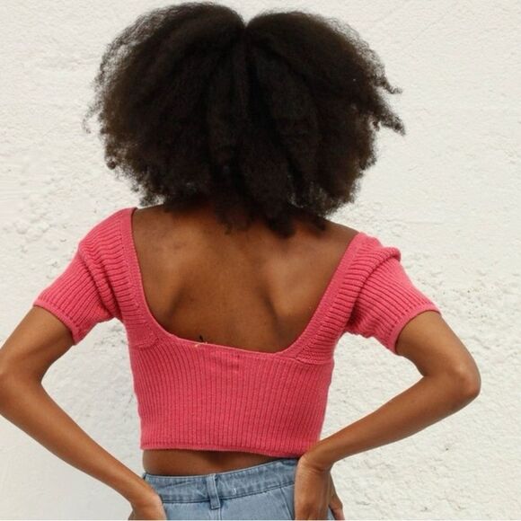 TACH Pink Knit Melinda Crop Sweater Top - Picture 2 of 9